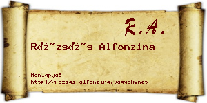 Rózsás Alfonzina névjegykártya